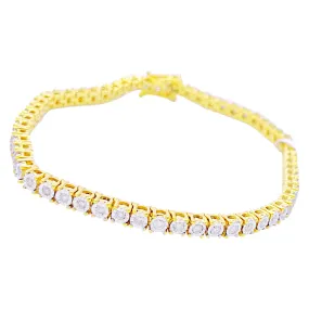 Miracle Tennis Bracelet 1.25cttw Diamond 10K Yellow Gold