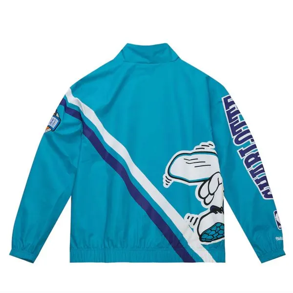 Mitchell & Ness Charlotte Hornets Retro Exploded Logo Warm-Up Full-Zip Jacket Teal