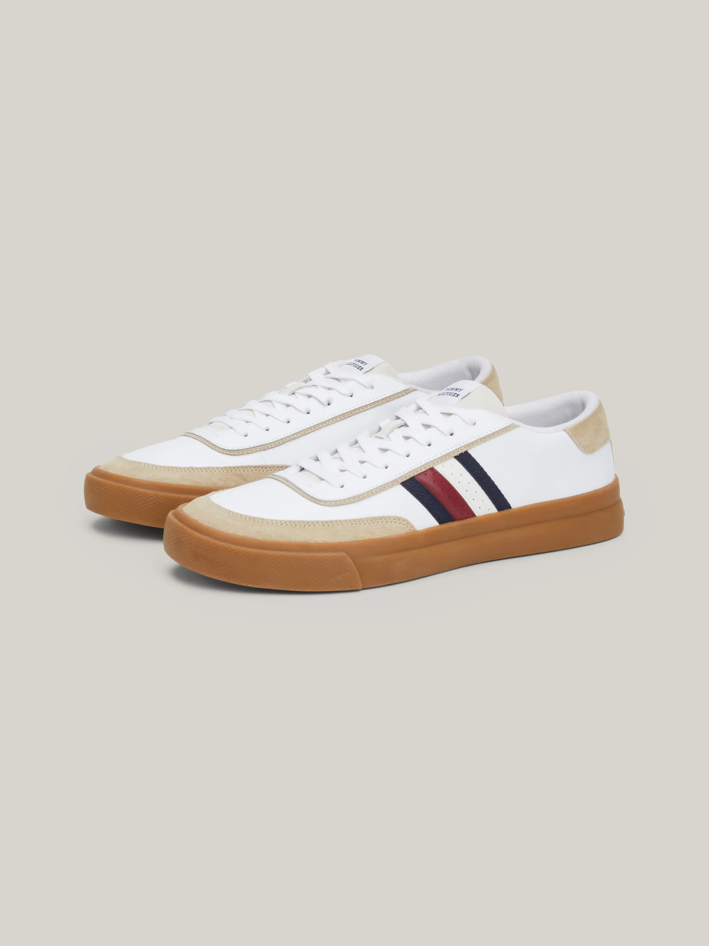 Mixed Texture Leather Cupsole Trainers | Sneakers | Tommy Hilfiger