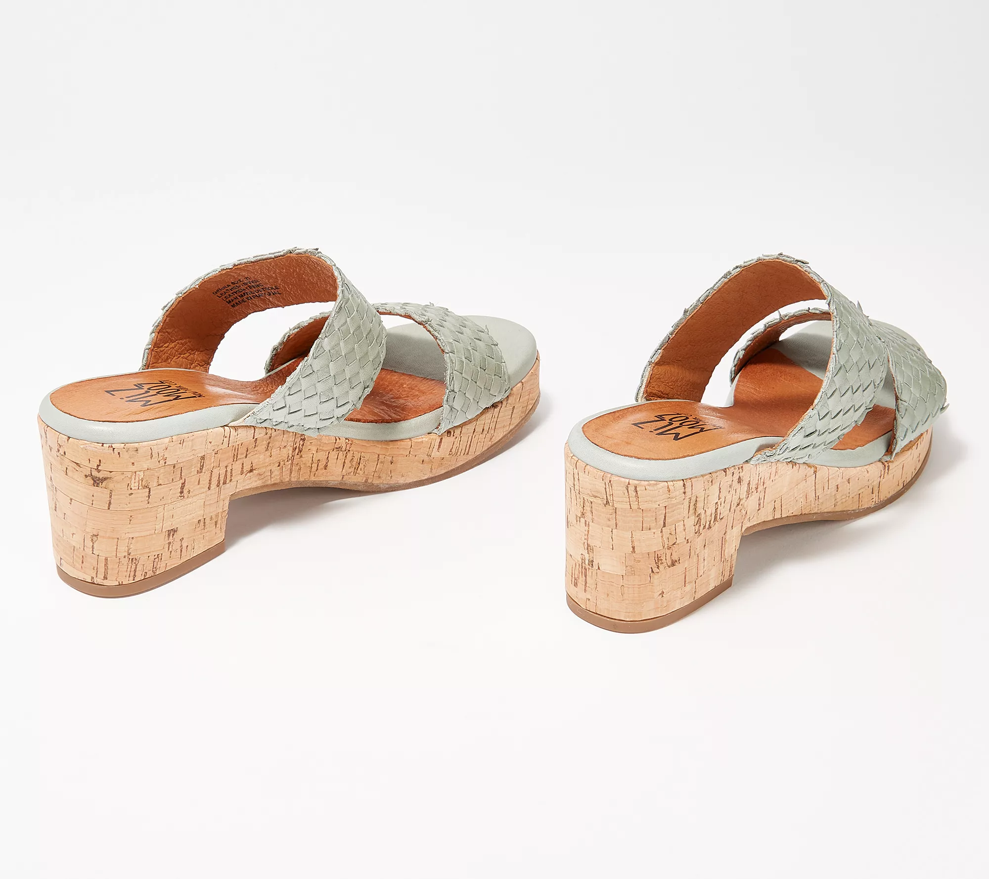 Miz Mooz Leather Wide Width Woven Heeled Sandals - Genna
