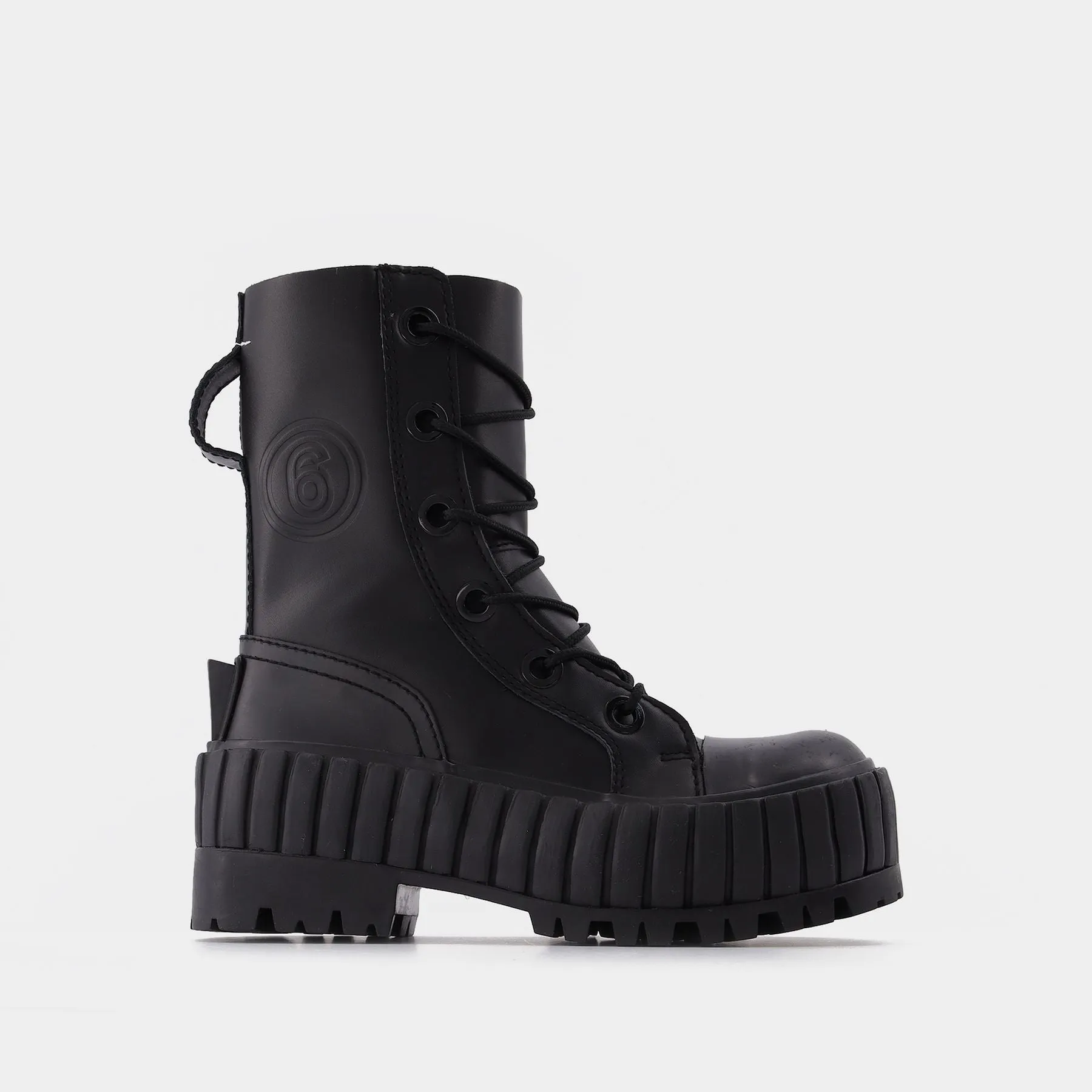 MM6 Maison Margiela  Ankle Boot in Black Leather