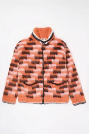 Mohair Zipped Jacket - Red
