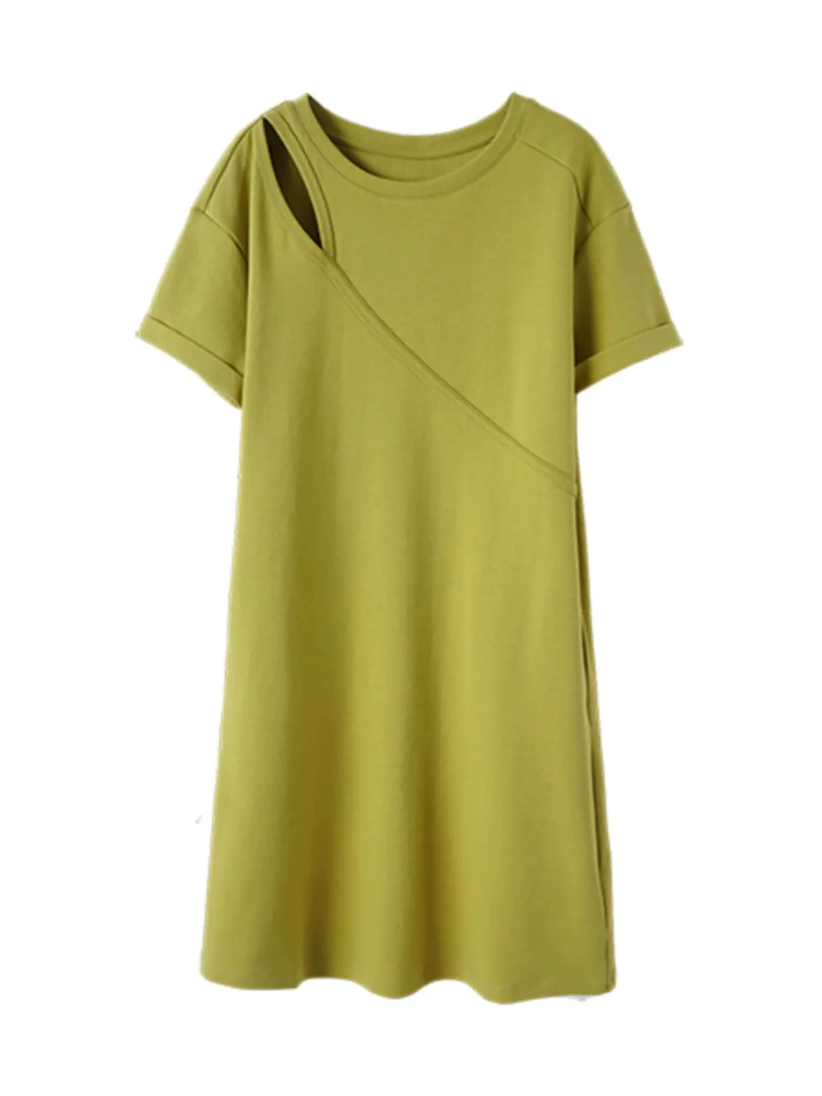 Mohan Yimei loose casual dress 2024 new summer fashion versatile basic pullover dress for women
