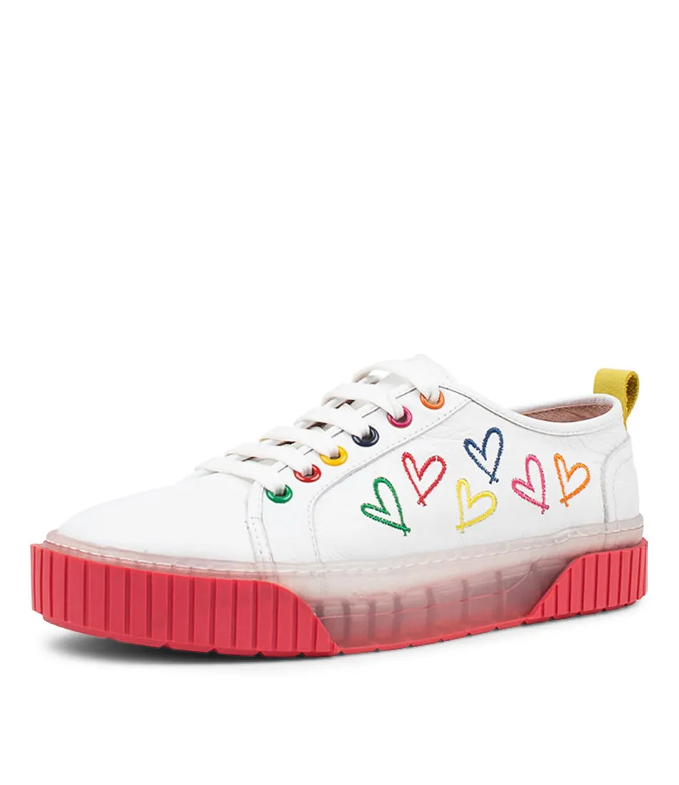 MOLLINI Jest White Rainbow Leather Sneakers