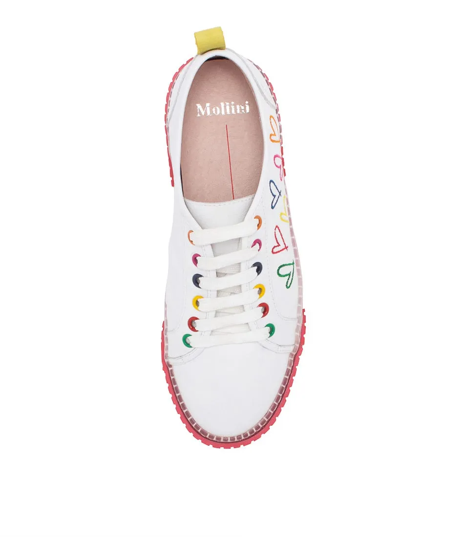 MOLLINI Jest White Rainbow Leather Sneakers