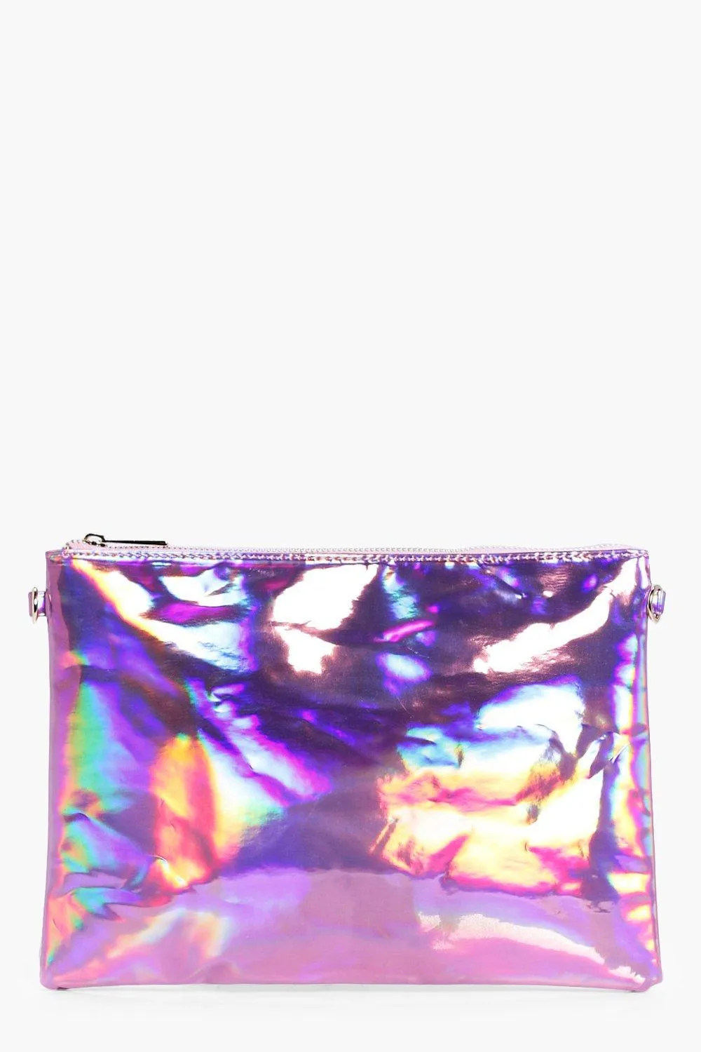 Molly Holographic Zip Top Clutch Bag