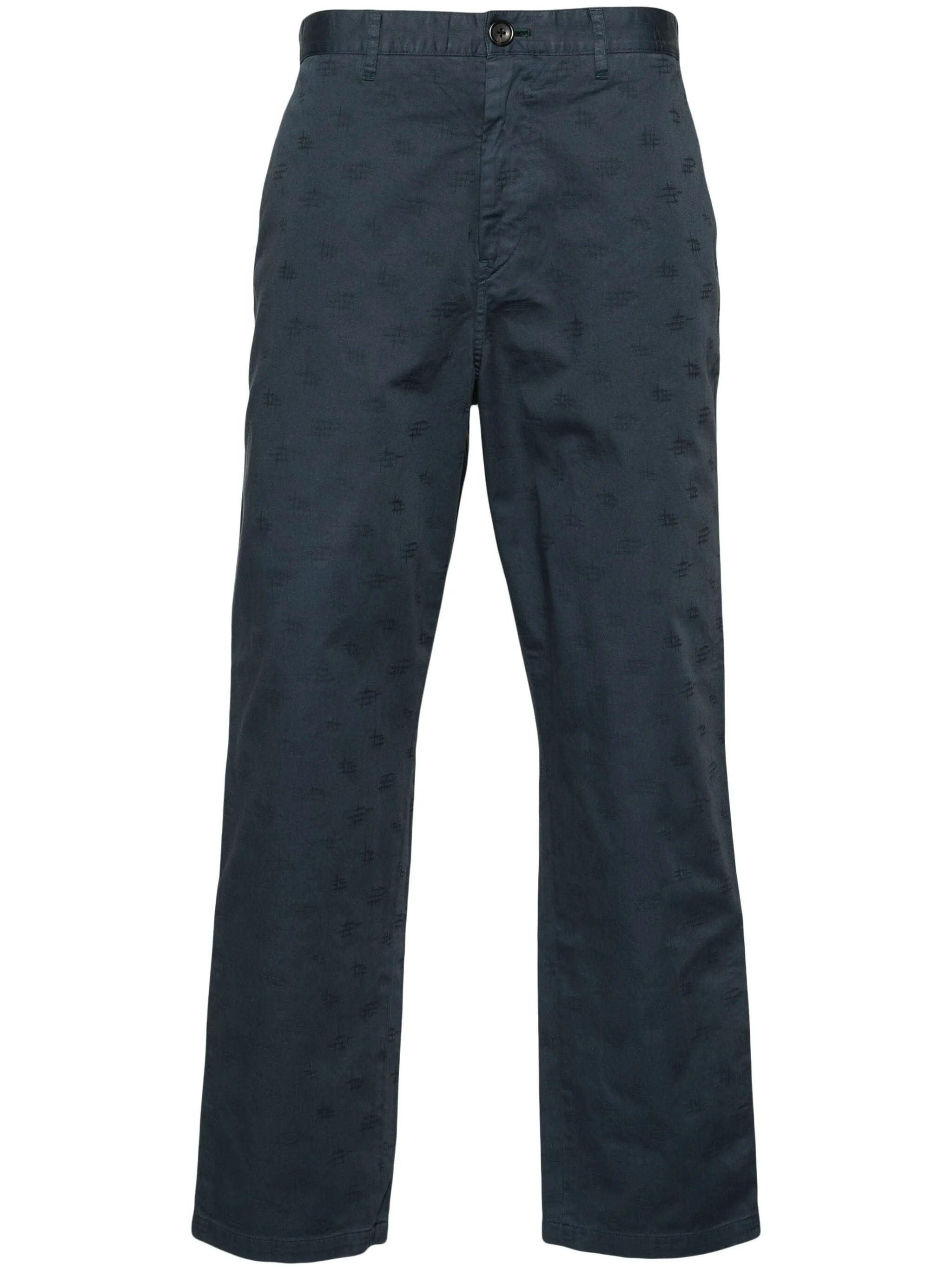 monogram-jacquard straight trousers