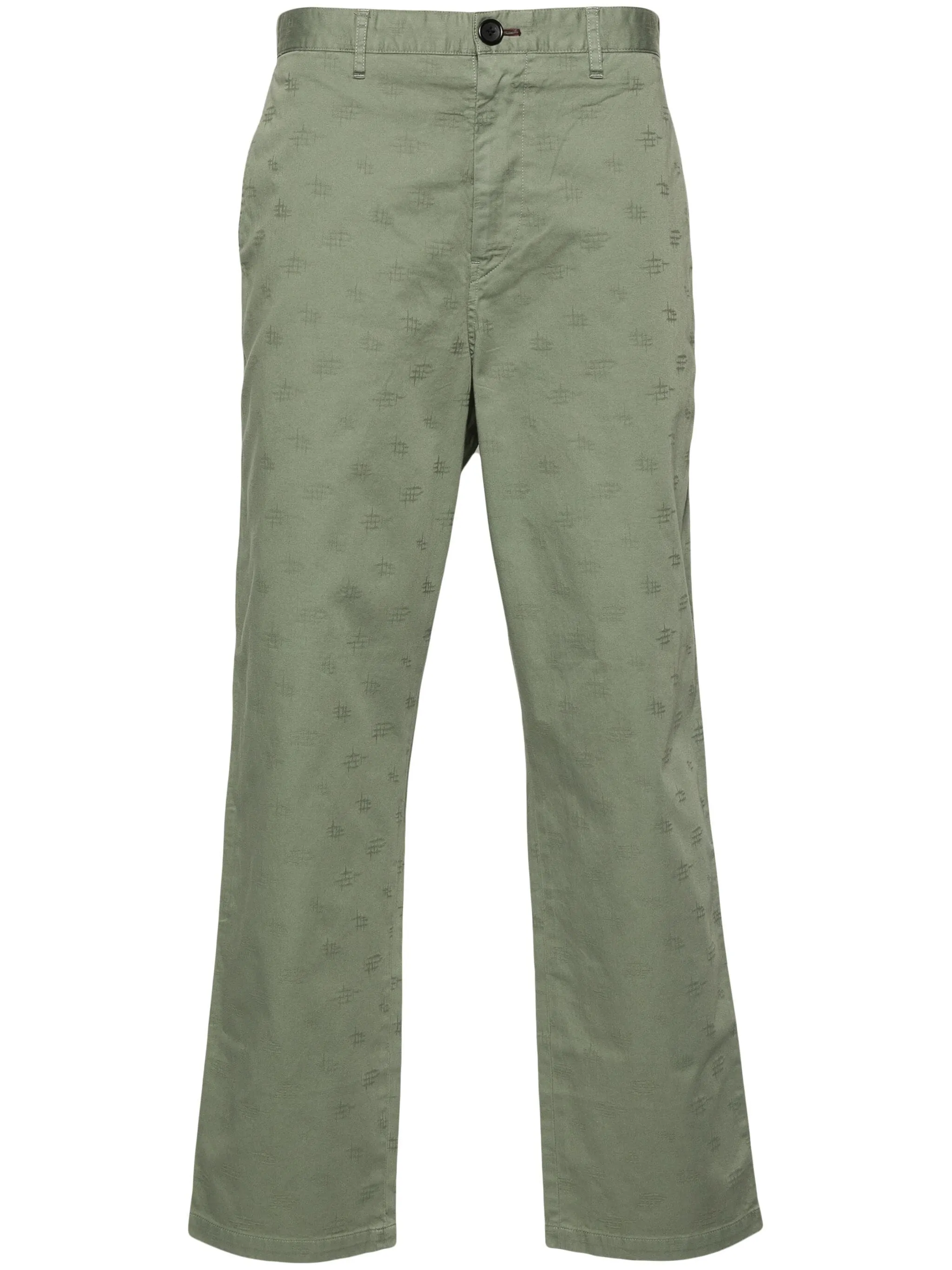 monogram-jacquard straight trousers