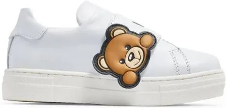 Moschino Kids Teddy Bear touch-strap sneakers White