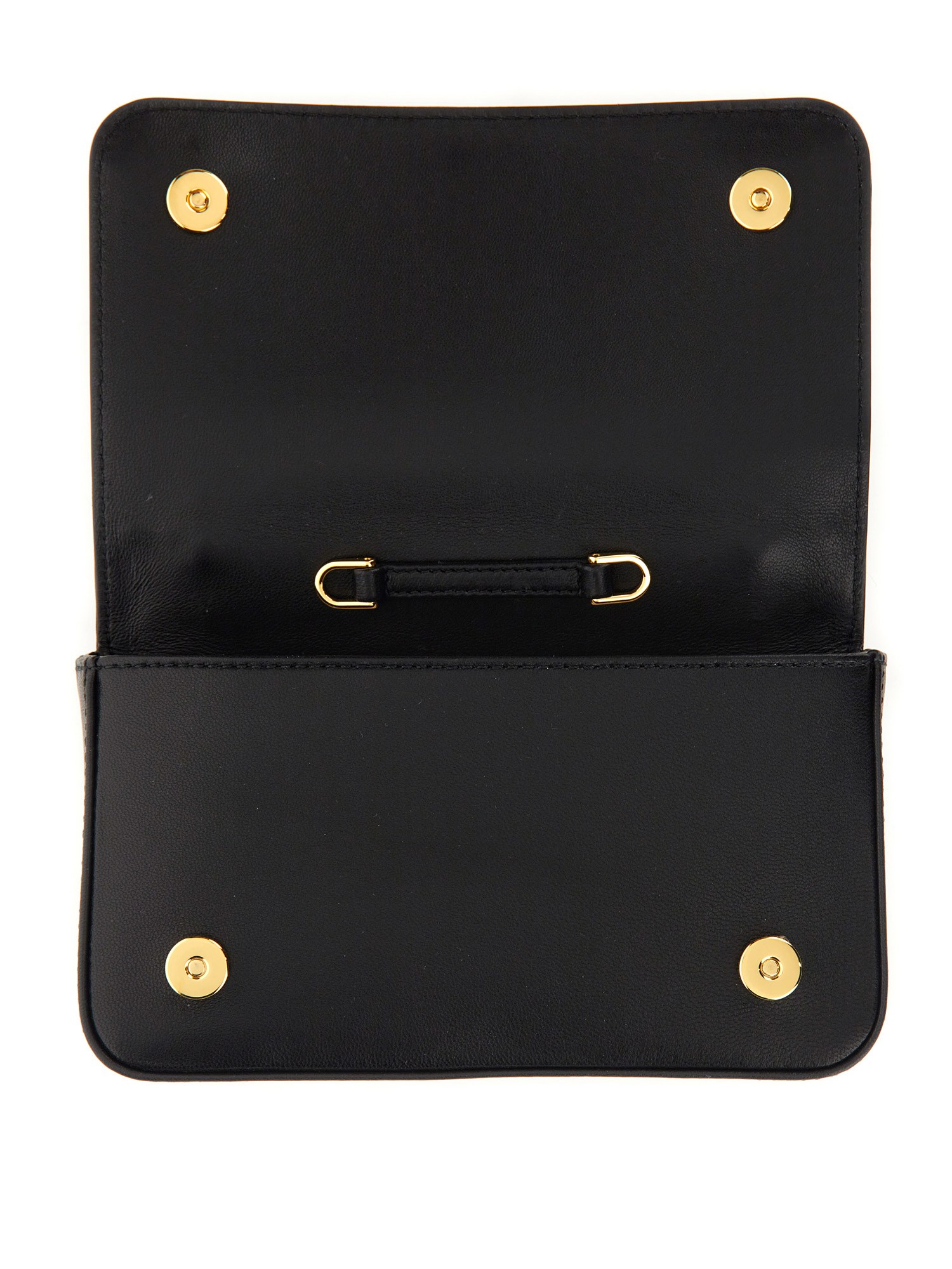 MOSCHINO    LEATHER SHOULDER BAG WITH APPLICATIONS