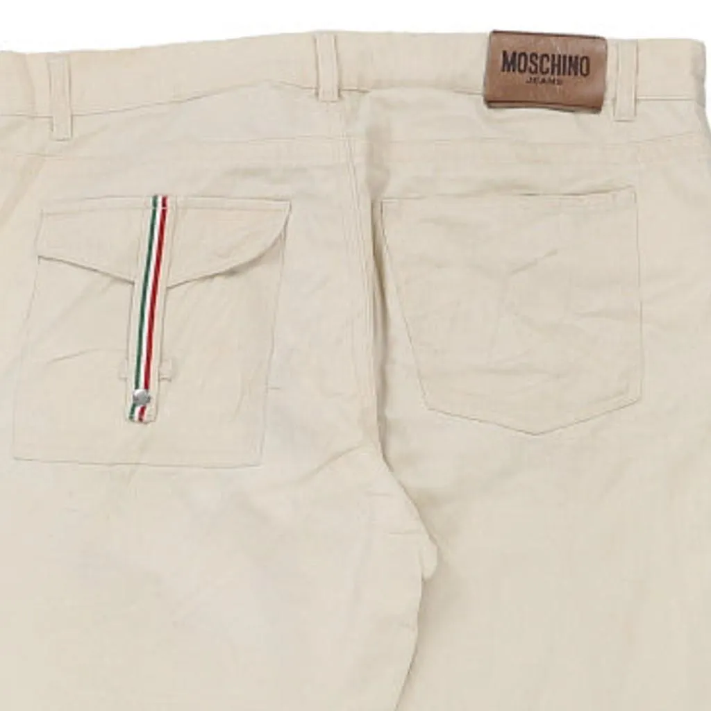 Moschino Trousers - 38W UK 18 Cream Cotton