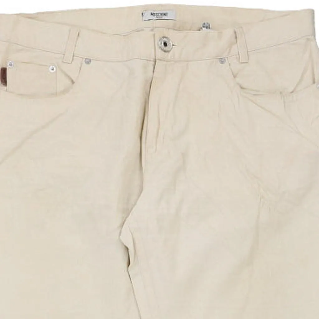 Moschino Trousers - 38W UK 18 Cream Cotton