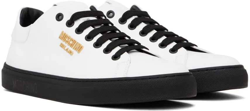 Moschino White Logo Hardware Sneakers