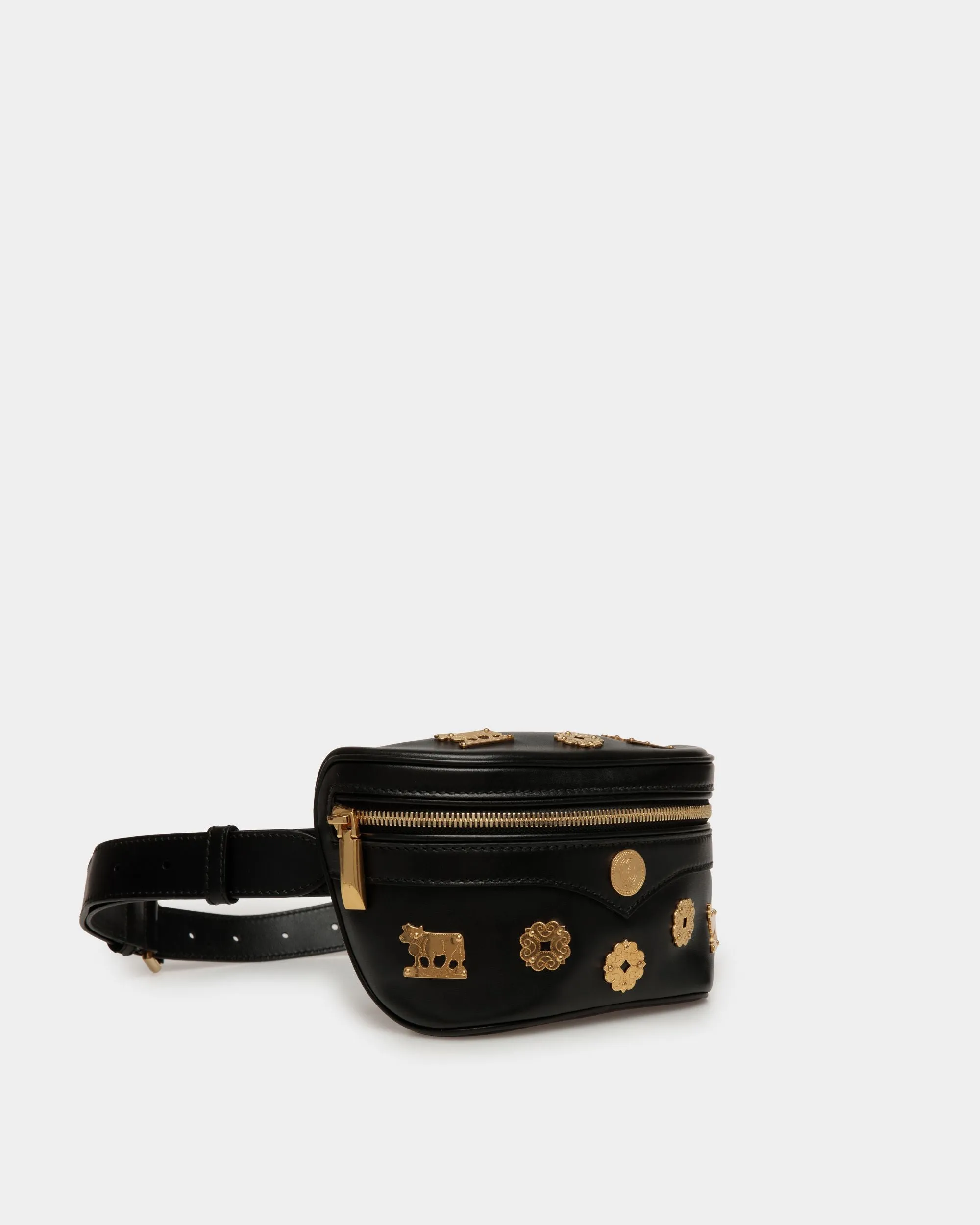 Mountain Belt Bag  in Black Leather 