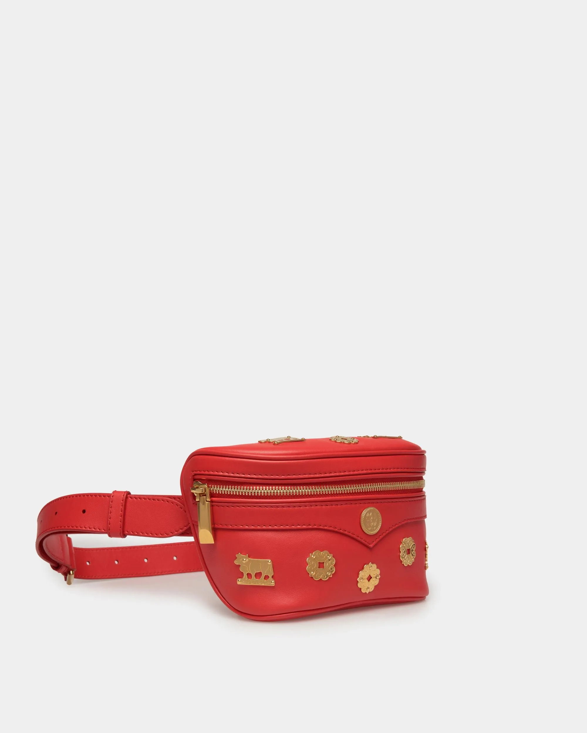 Mountain Belt Bag  in Red Leather 