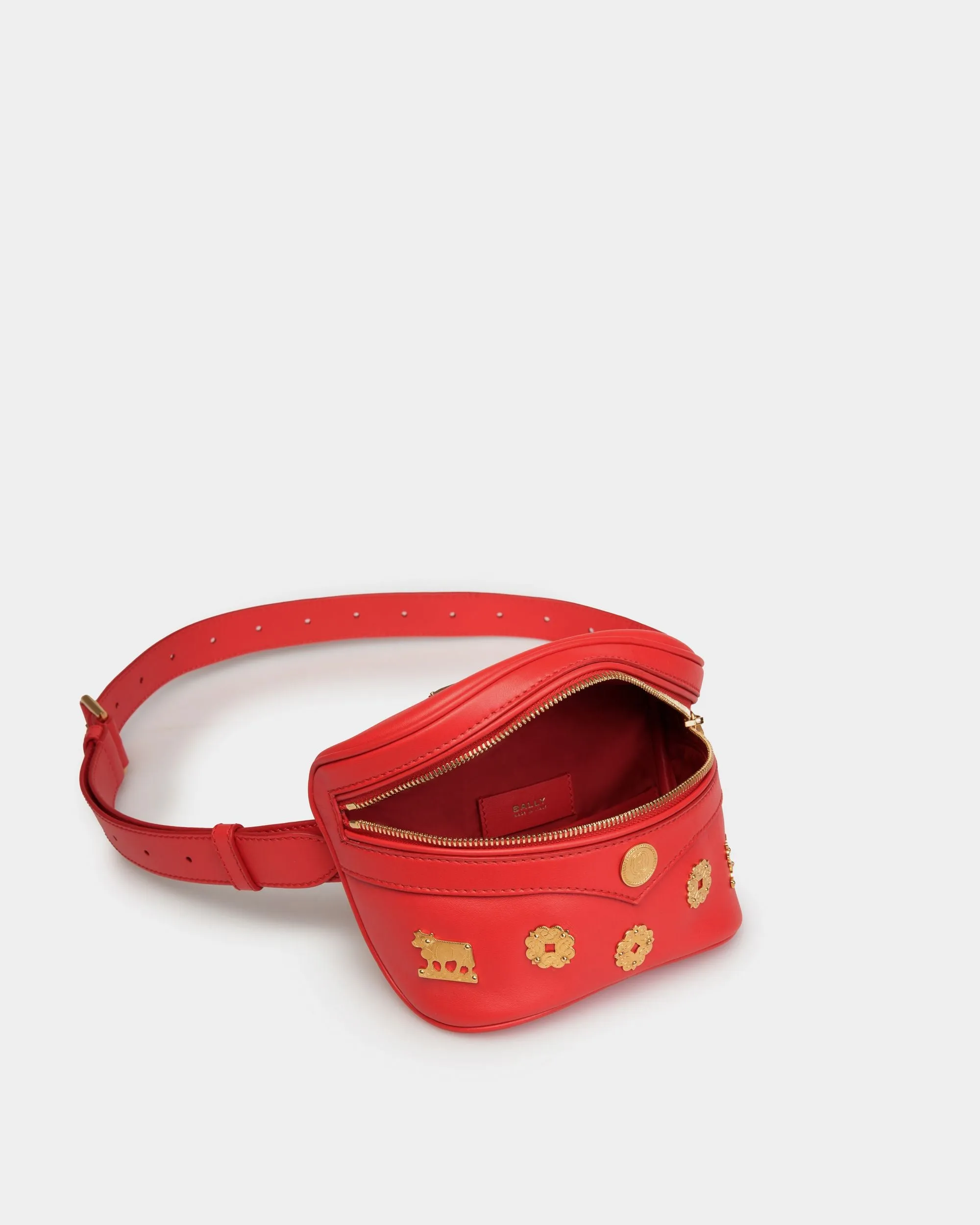 Mountain Belt Bag  in Red Leather 