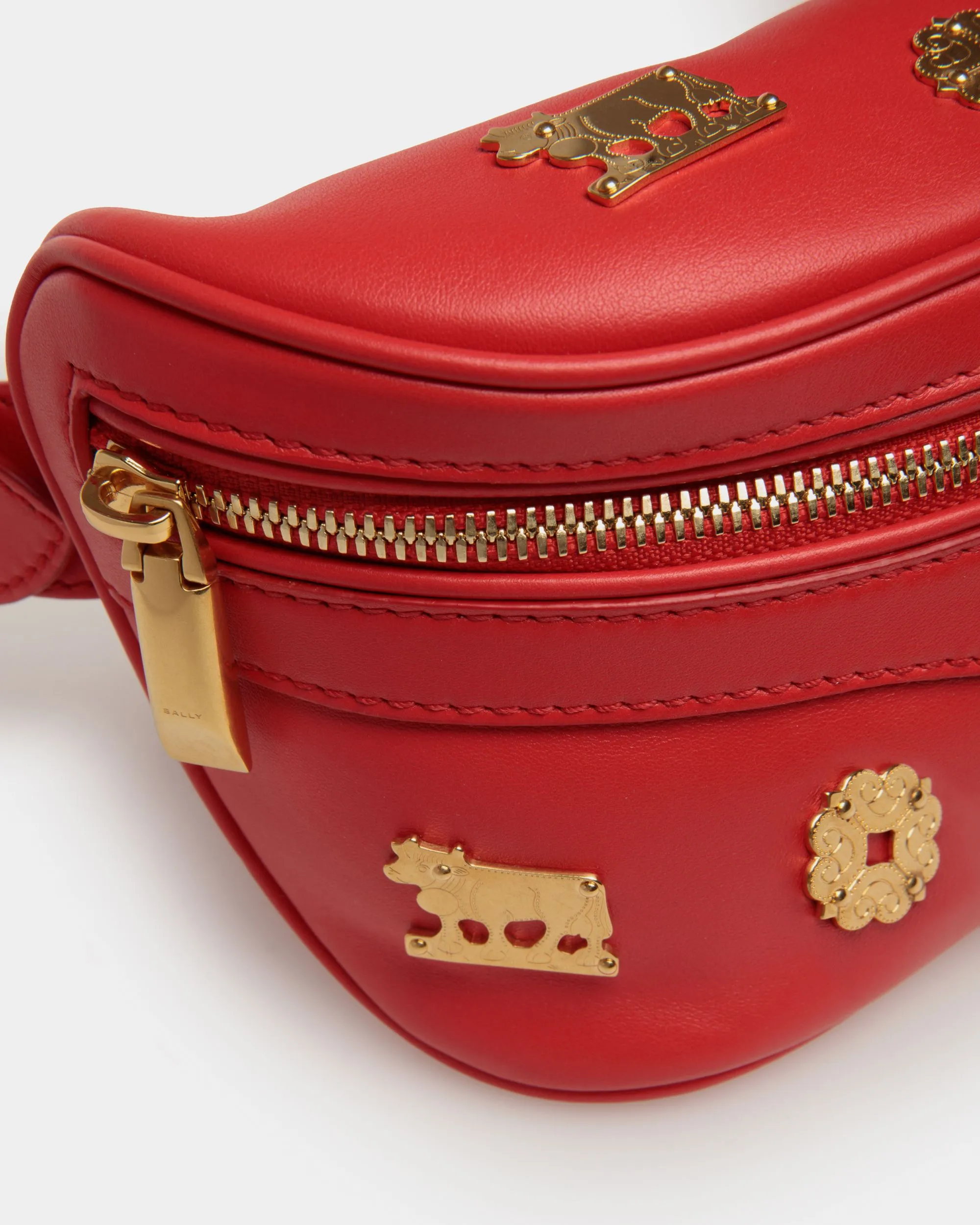 Mountain Belt Bag  in Red Leather 