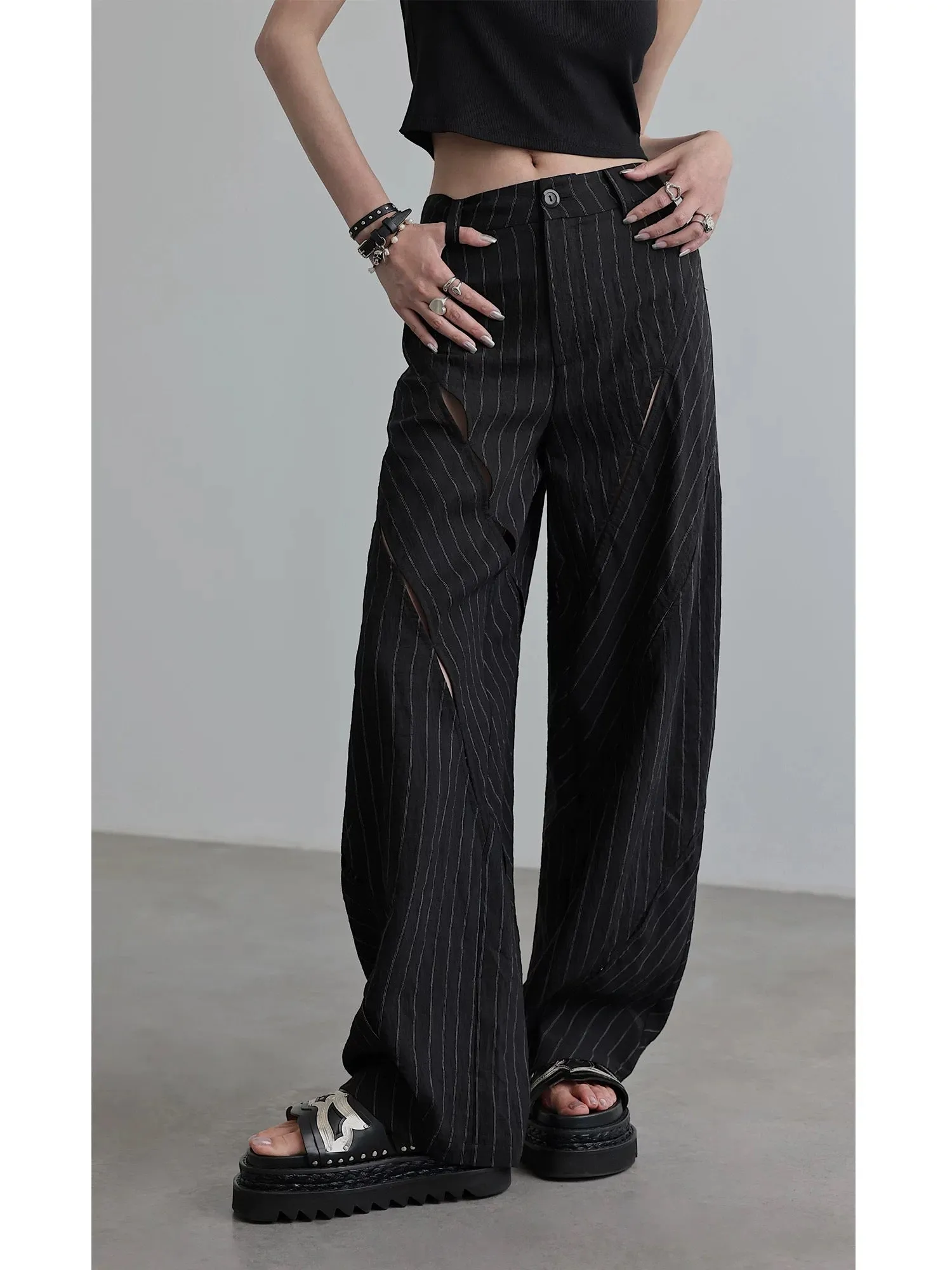 Mrs. Chen CHENTAITAI x No Illusion Tie-Down Trousers