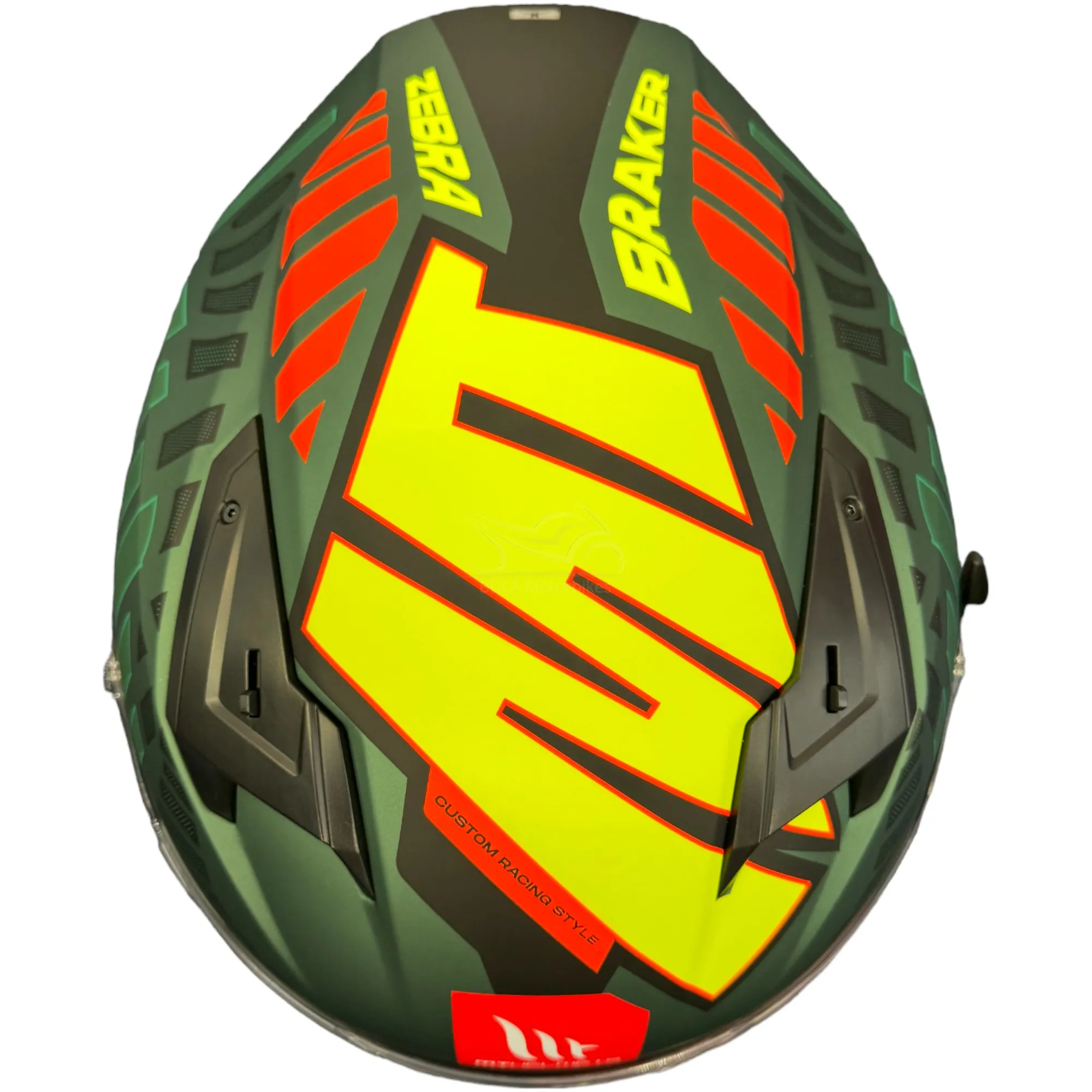 MT Braker Zebra Helmet - Black/Green