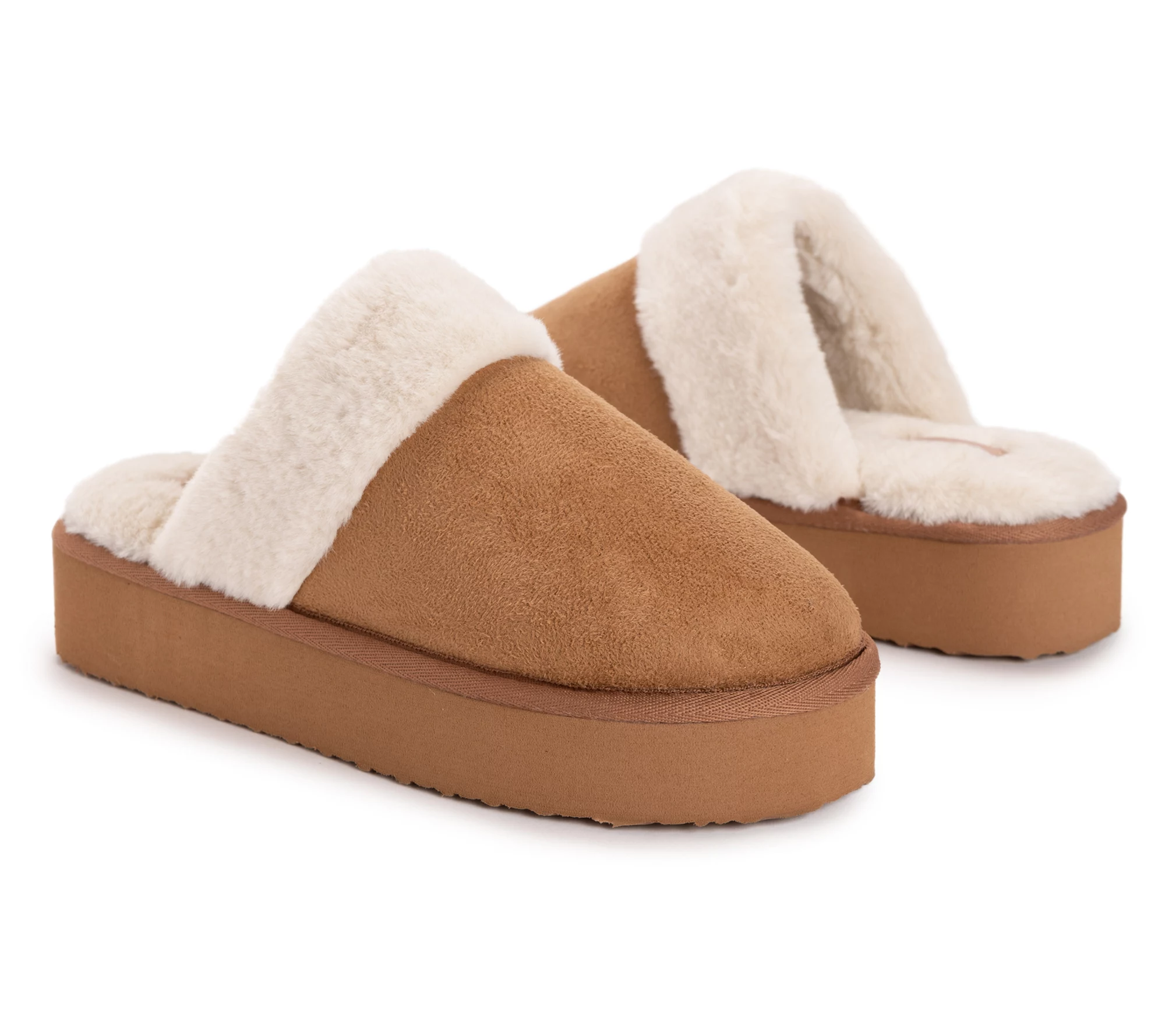 Muk Luks Women's Microsuede Scuff Platform Clog Slipper
