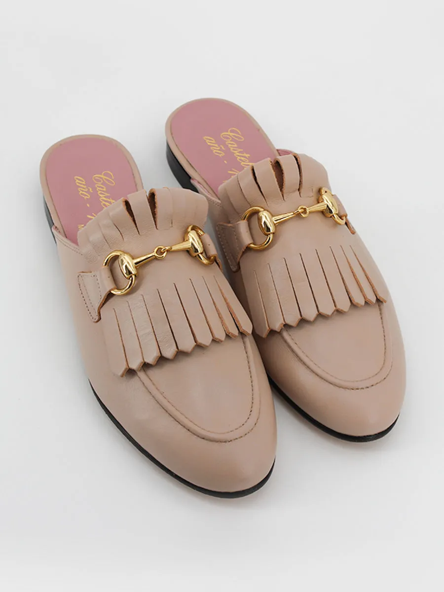 Mules de mujer Casanova piel color nude