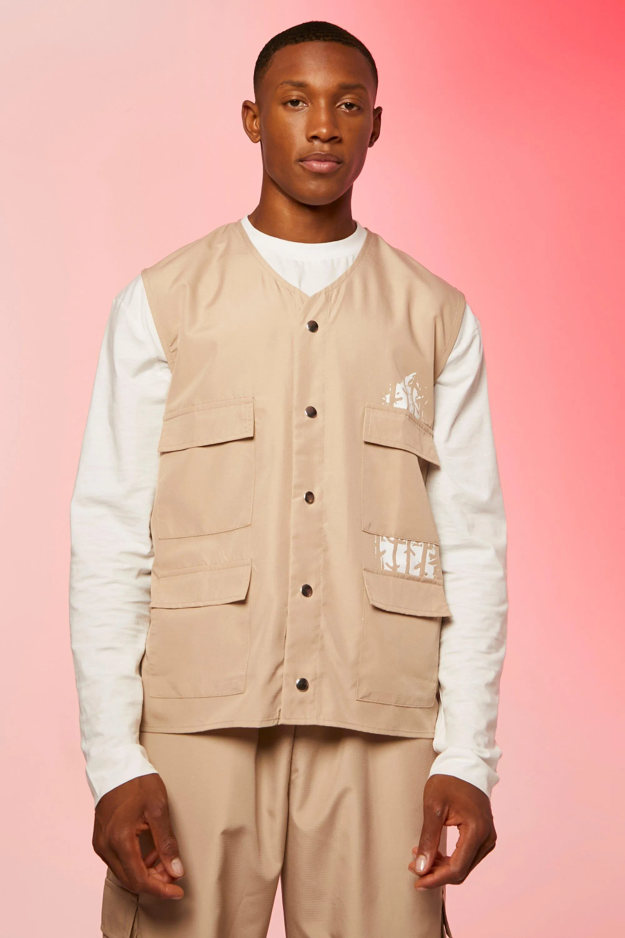 Multi Pocket Ripstop Utility Vest | boohooMAN UK