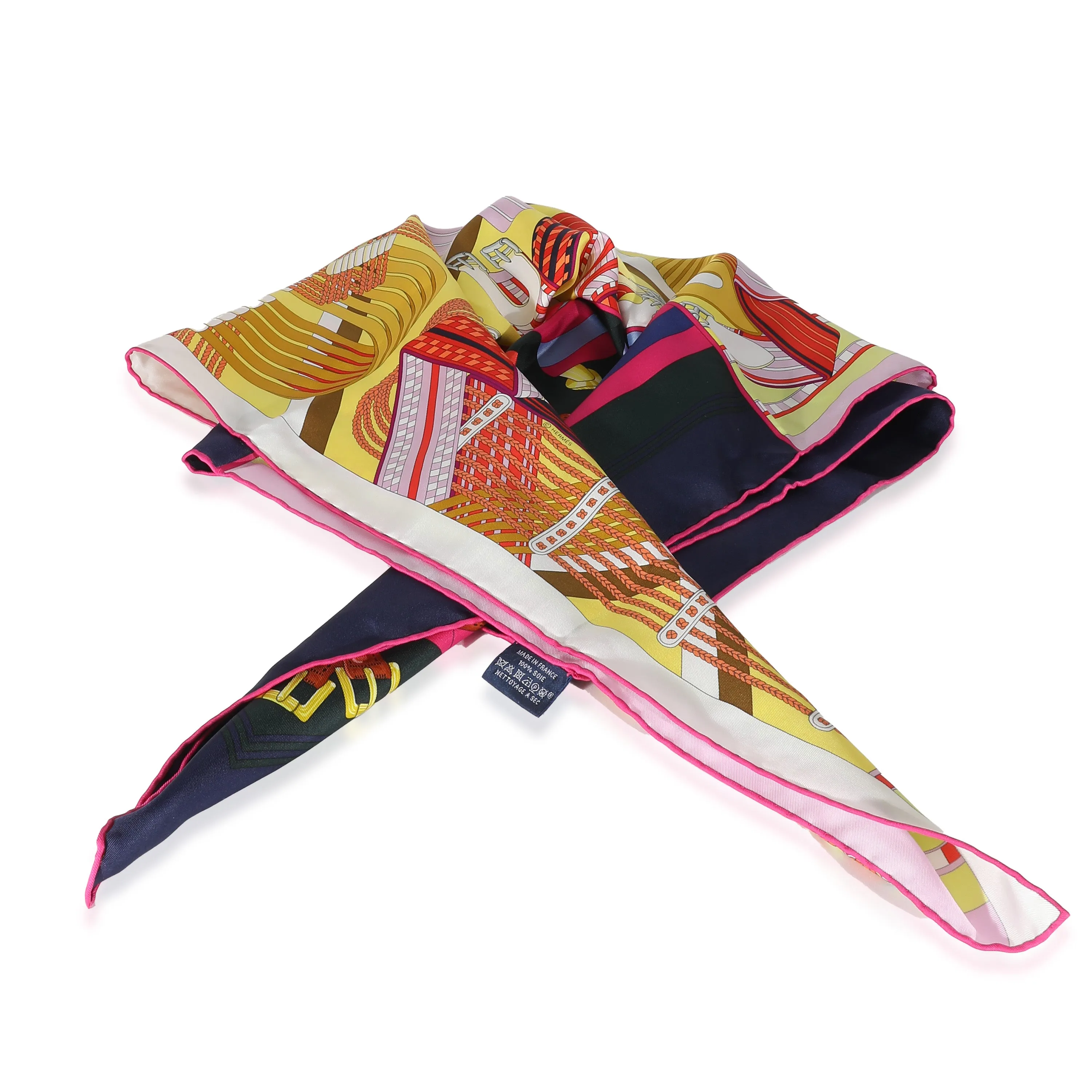 Multicolor Silk Double Sangle Scarf 90