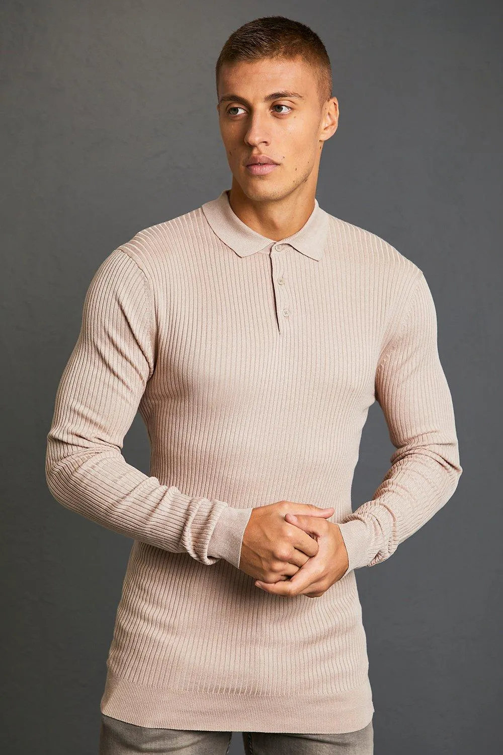 Muscle Fit Long Sleeve Polo