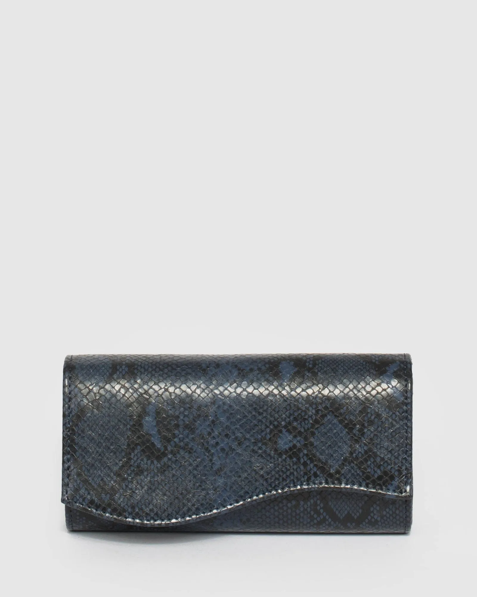 Navy Blue Henrietta Wave Clutch Bag