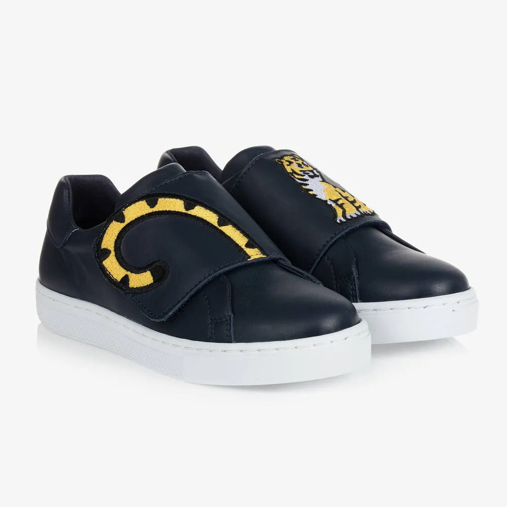 Navy Blue KOTORA Leather Trainers