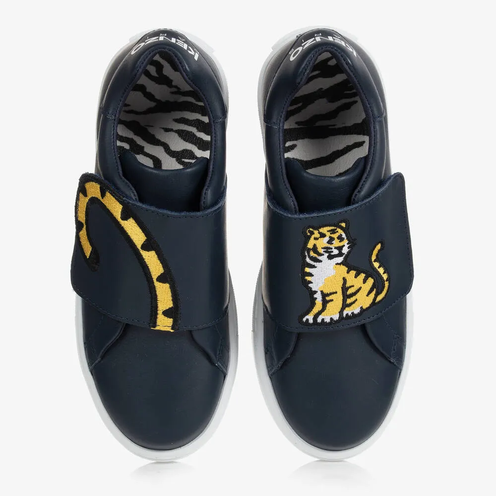 Navy Blue KOTORA Leather Trainers