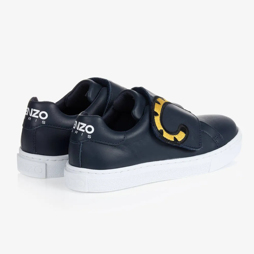 Navy Blue KOTORA Leather Trainers