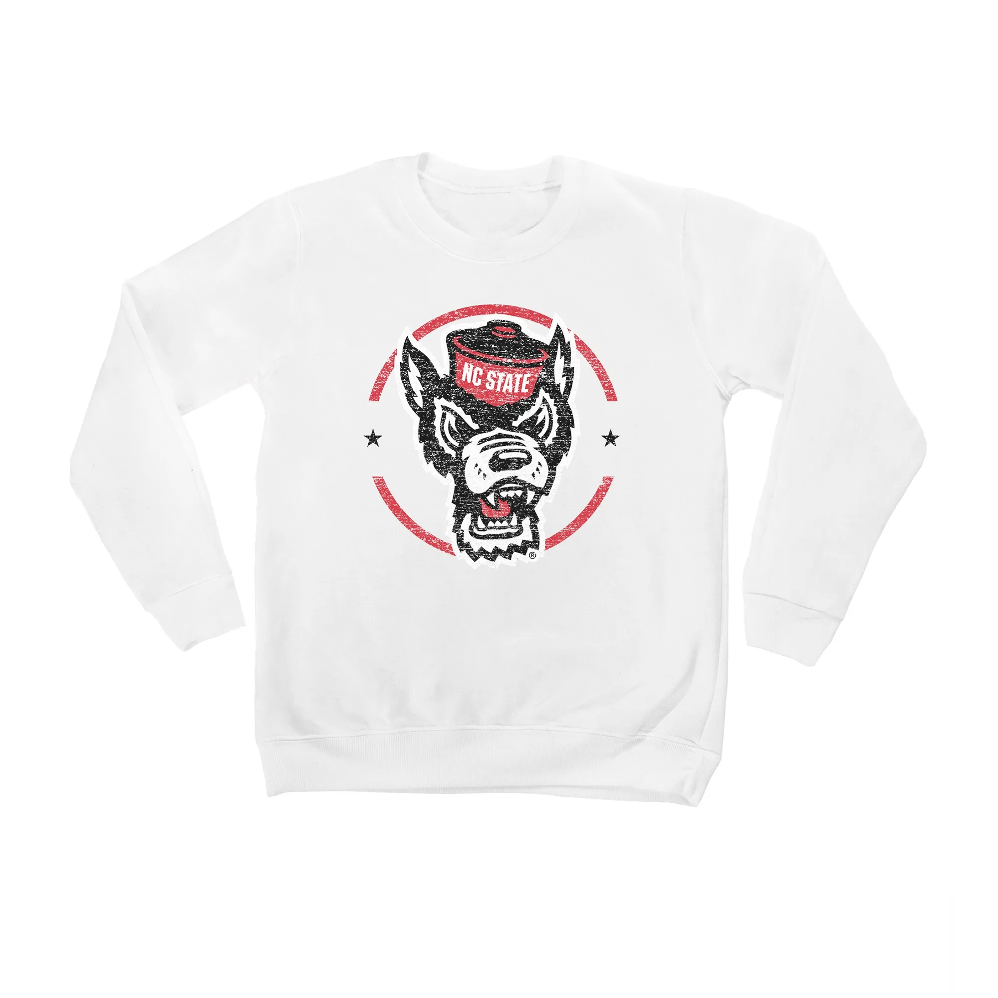 NC State Wolfpack Youth White End Zone Pullover Sweatshirt