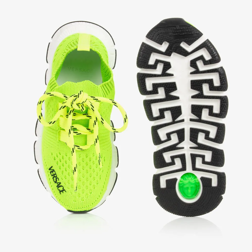 Neon Green Knitted Trigreca Trainers