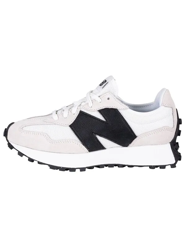 New Balance 327 Suede Trainers - White/Black