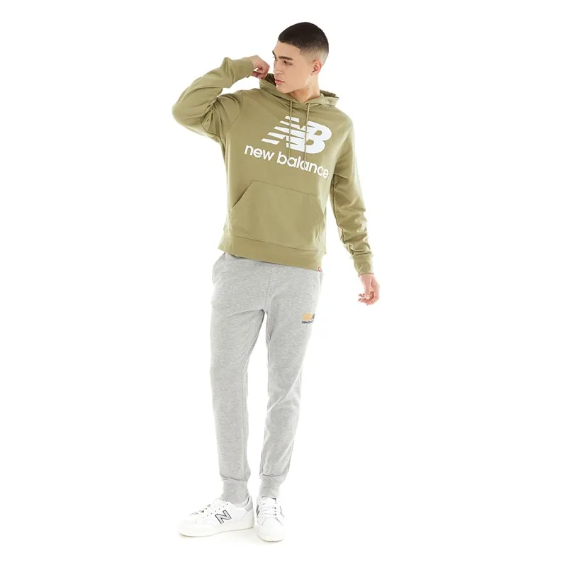 New Balance Mens Essentials Stacked Logo Hoodie True Camo