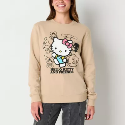 new!Juniors Hello Kitty And Friends Womens Crew Neck Long Sleeve Hello Kitty Sweatshirt