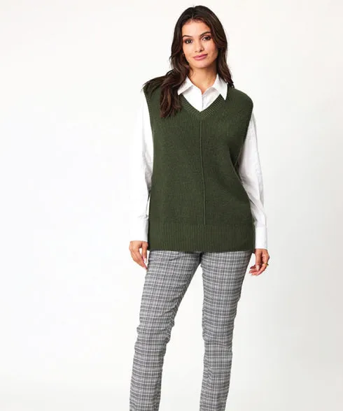 Newport Bianca Merino Vest - Olive