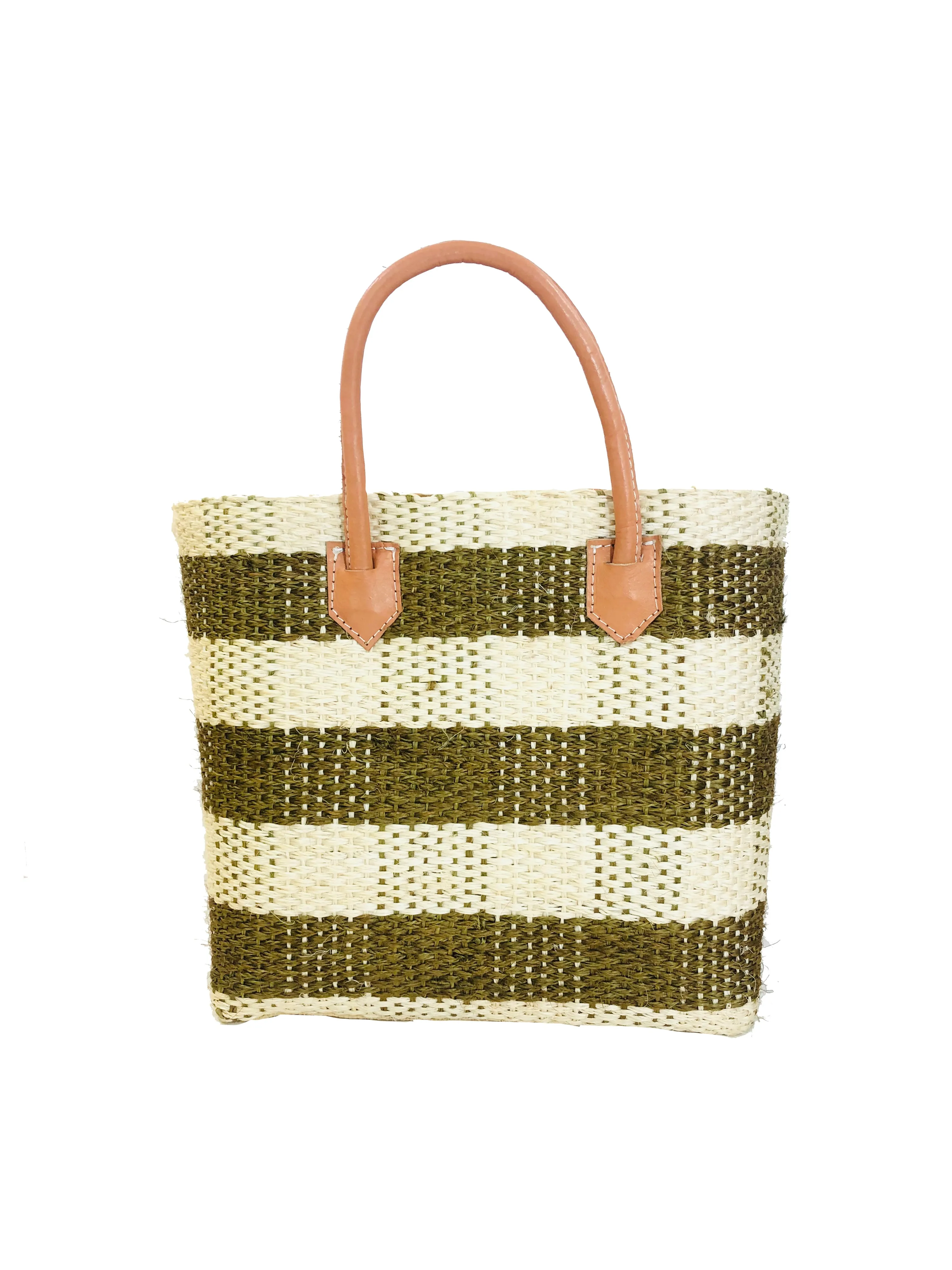 Newport Gingham Sisal Basket Bag