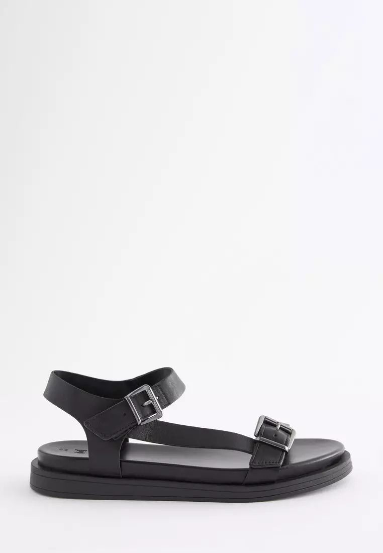 NEXT Forever Comfort® Leather Adjustable Buckles Chunky Sandals