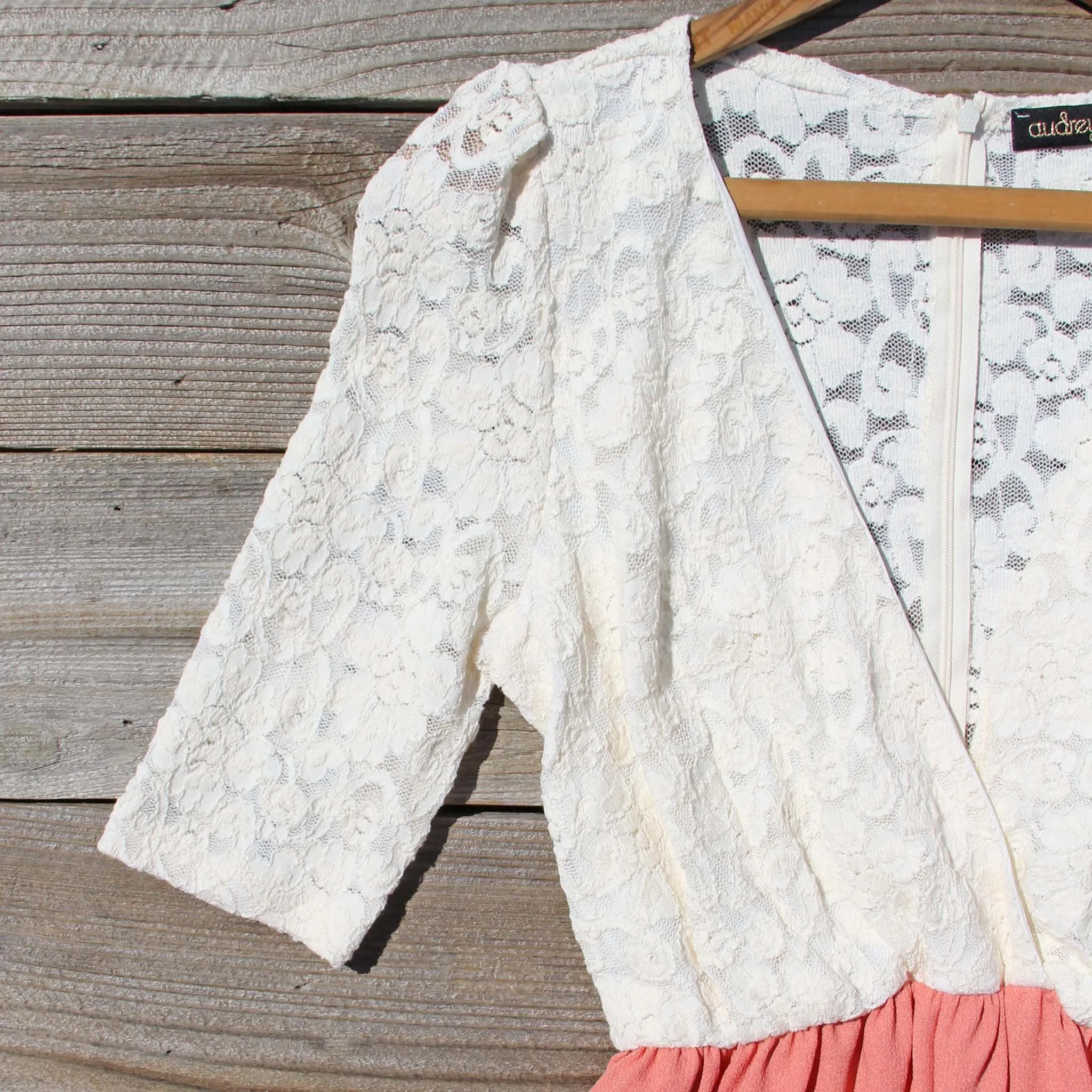 Night Tide Lace Romper in Peach