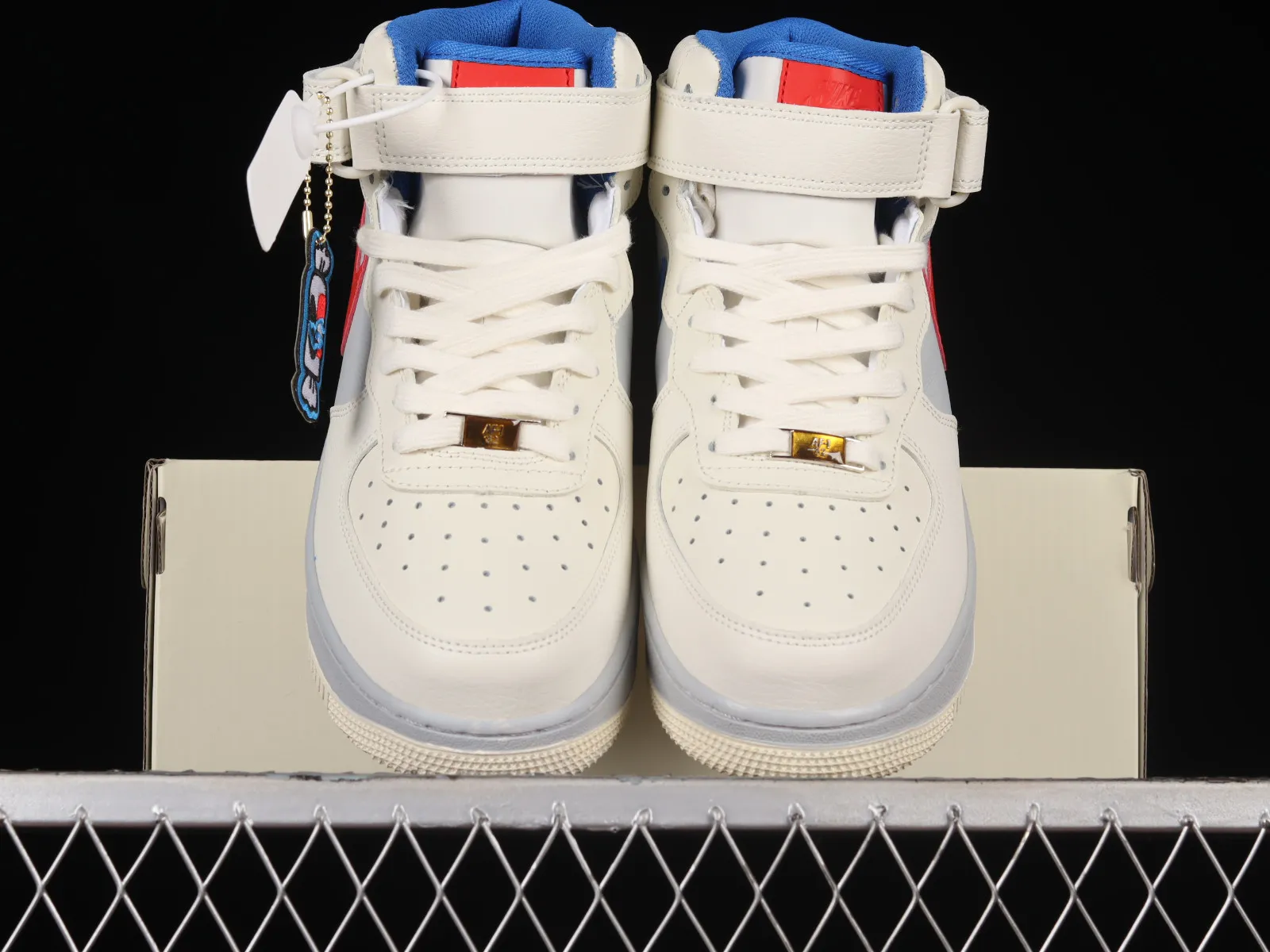 Nike Air Force 1 07 Mid Toffee Light Grey Red Blue CW0088-928