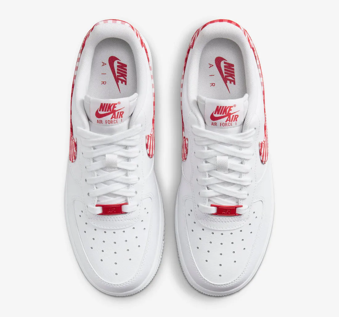 Nike Air Force 1 Low Red Gingham Plaid White DZ2784-101