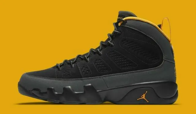 Nike air jordan 9 ix retro university gold black charcoal ct8019-070
