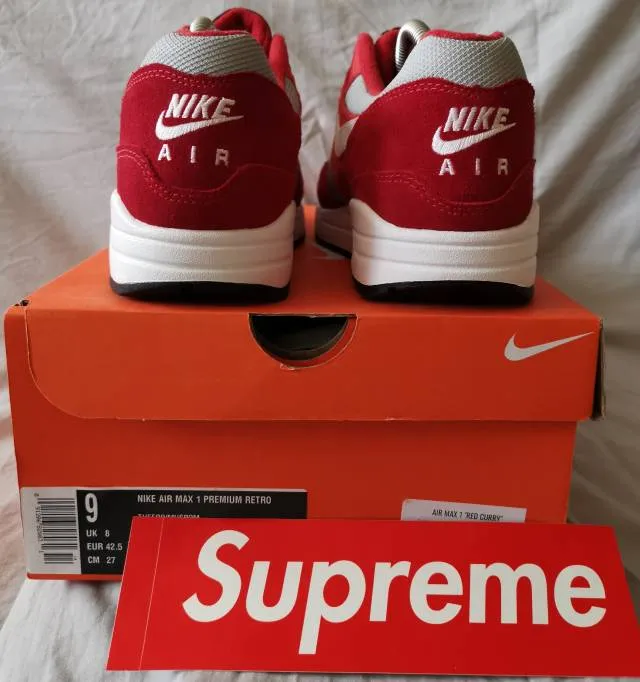 Nike air max 1 premium retro red curry custom urawa dragons
