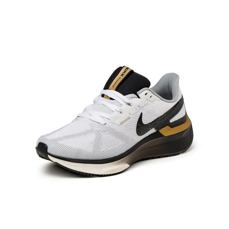 Nike Air Zoom Structure 25 White / Black / Metallic Gold / Light Smoke Grey