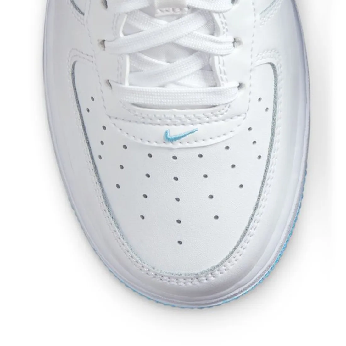 Nike Big Kids Air Force 1 (white / aquarius blue-white)
