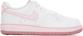 Nike Kids White & Pink Force 1 Little Kids Sneakers
