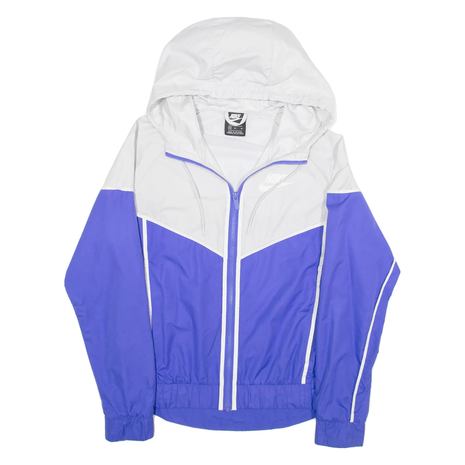 NIKE Mesh Lined Mens Windbreaker Jacket Blue Hooded M