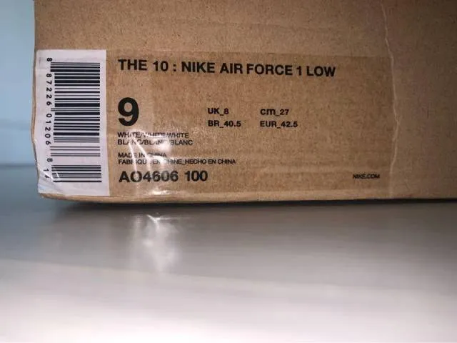 Nike x off white air force 1 low